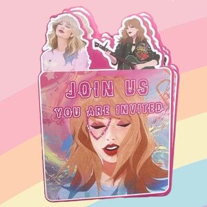 Taylor Swift 20pc Birthday Party Invite Cards Swiftie Invitation Themed Party